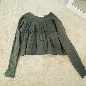 Like new Altard State Lila Tiered Babydoll top army green